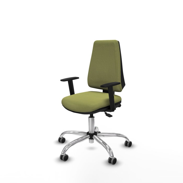 PIQUERAS Y CRESPO Silla de oficina Elche Verde oliva con mecanismo Asincro y Base cromada