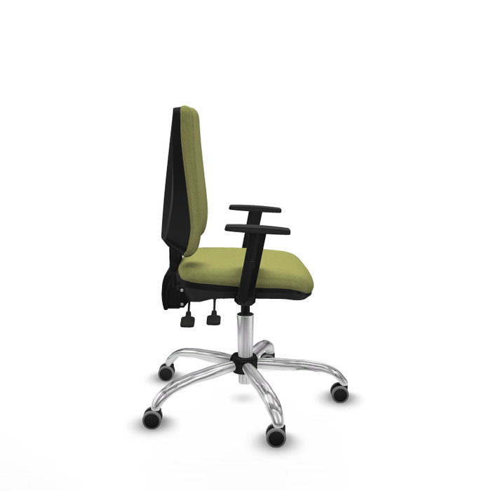 PIQUERAS Y CRESPO Silla de oficina Elche Verde oliva con mecanismo Asincro y Base cromada