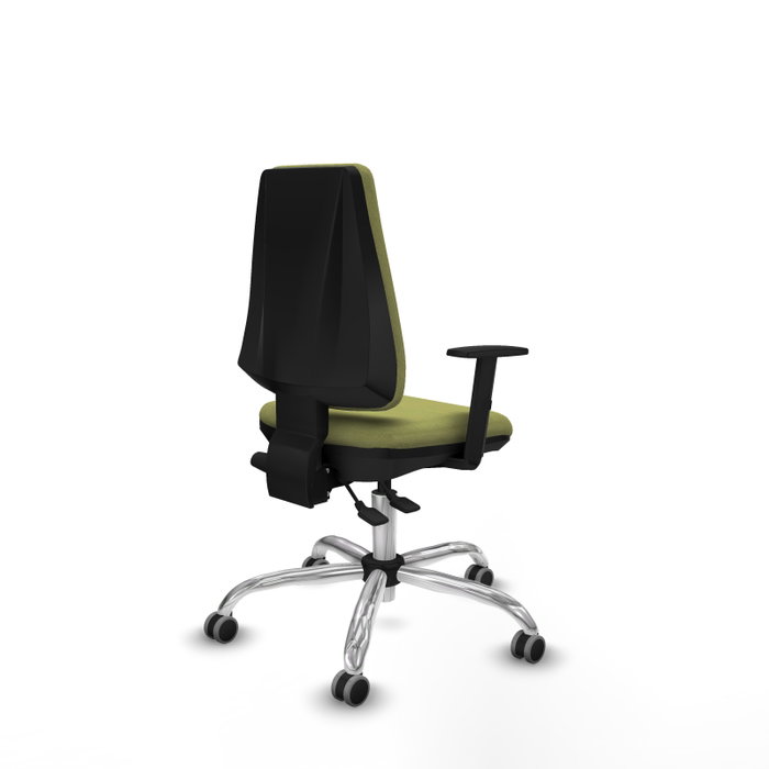 PIQUERAS Y CRESPO Silla de oficina Elche Verde oliva con mecanismo Asincro y Base cromada