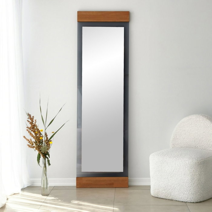Hanah Home Murano - Oak Espejo Cheval 50x170cm Metal Roble y Fume