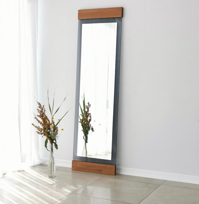Hanah Home Murano - Oak Espejo Cheval 50x170cm Metal Roble y Fume