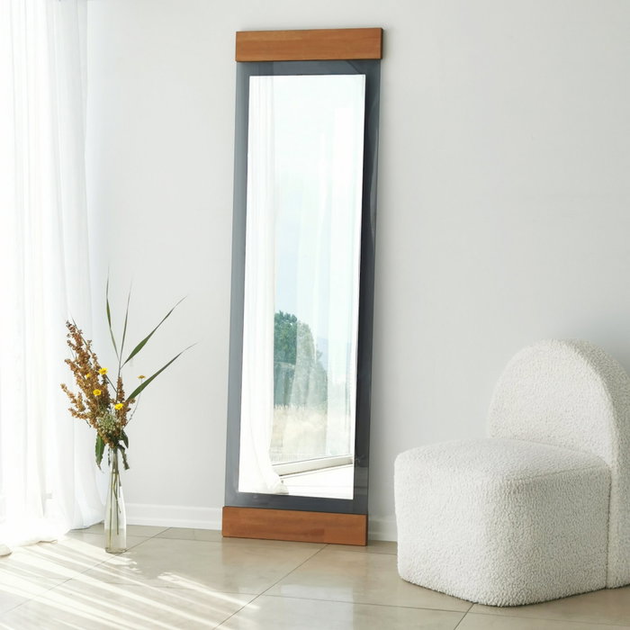 Hanah Home Murano - Oak Espejo Cheval 50x170cm Metal Roble y Fume