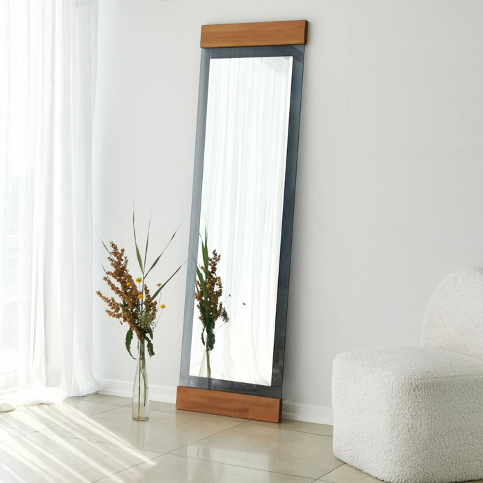 Hanah Home Murano - Oak Espejo Cheval 50x170cm Metal Roble y Fume