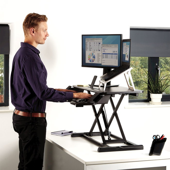 Fellowes Sit-Stand Lotus Corsivo Negro