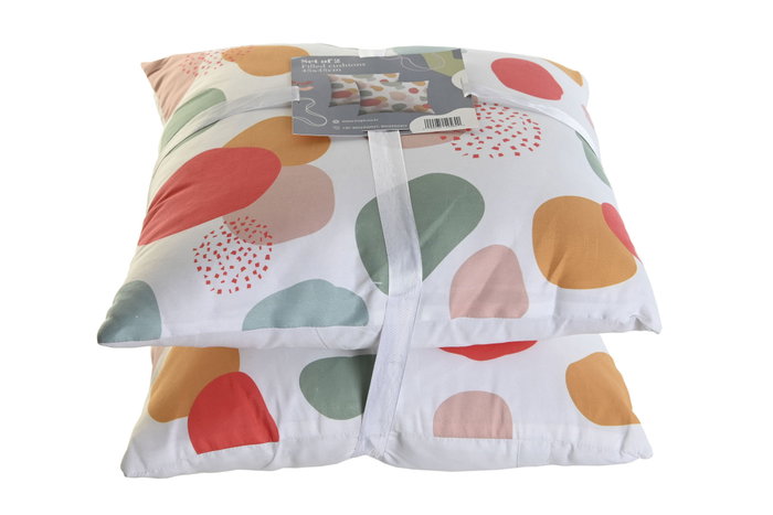 DKD Home Decor Set de 2 Cojines Pop Multicolor de Poliéster