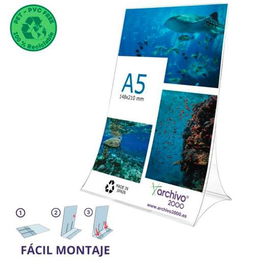 Archivo 2000 Expositor Sobremesa L Flexible Plegable Din A5 Vertical Pet 100% Reciclable