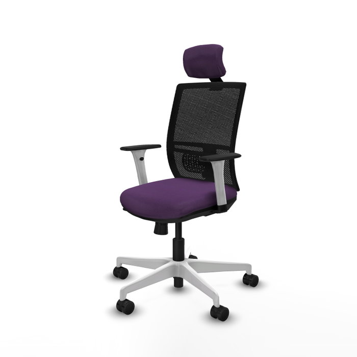 PIQUERAS Y CRESPO Silla de oficina Yunquera Morado/Negro con mecanismo Sincro/Traslack