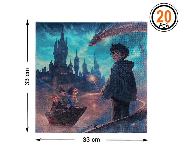 Servilletas Escolares Mágicas 33x33 cm para Fiestas - Paquete de 20 Unidades con Diseño de Escena de Fantasía para Cumpleaños y Meriendas Temáticas Servilletas Escolares Mágicas 33x33 cm para Fiestas - Paquete de 20 Unidades con Diseño de Escena de Fantasía para Cumpleaños y Meriendas Temáticas
