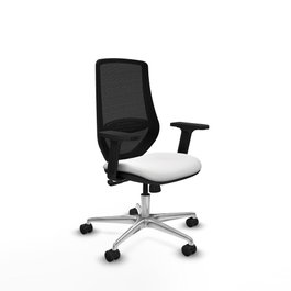 PIQUERAS Y CRESPO Silla de oficina Mardos con mecanismo Sincro, Blanco/Negro