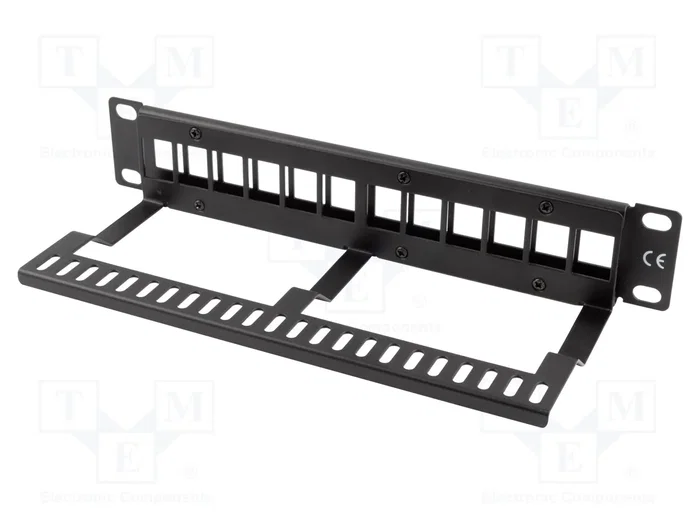 Lanberg Panel de supresión 12 puertos 1U negro con organizador para módulos keystone Lanberg Panel de supresión 12 puertos 1U negro con organizador para módulos keystone