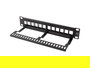 Lanberg patch panel blank 12 port 1u with organizer for keystone modules black