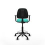 PIQUERAS Y CRESPO Taburete Isso CP similpiel turquesa con brazos 1D