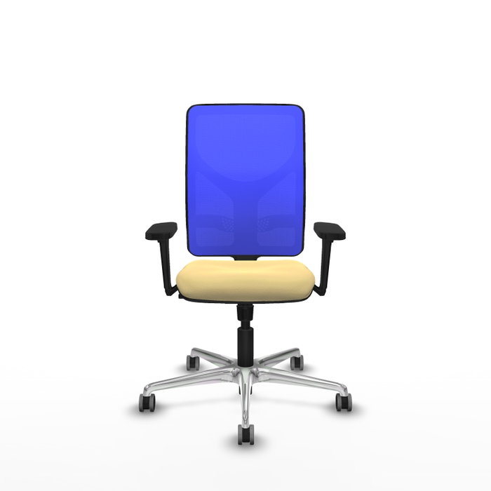 PIQUERAS Y CRESPO Silla de oficina Motilla con mecanismo Sincro, Crema y Azul PIQUERAS Y CRESPO Silla de oficina Motilla con mecanismo Sincro, Crema y Azul