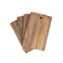 LIVOO Juego de 4 tablas de cortar MES152 Madera de acacia FSC 22 x 14 cm con Soporte de metal