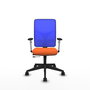 PIQUERAS Y CRESPO Silla de oficina Motilla con mecanismo Sincro/Traslack, Tela Naranja y Malla Azul