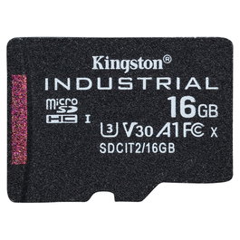 Kingston Tarjeta Industrial microSDHC 16GB pSLC C10 A1 - Resistente a Agua, Temperatura y Rayos X - V30 U3 - Vel. Lectura 100MB/s, Escritura 80MB/s