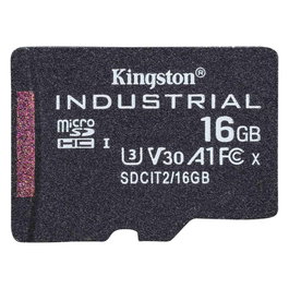 Kingston Industrial microSDHC 16 GB Tarjeta Clase 10 UHS-I U3 V30 A1 para condiciones extremas (-40°C a 85°C) SDCIT2/16GBSP