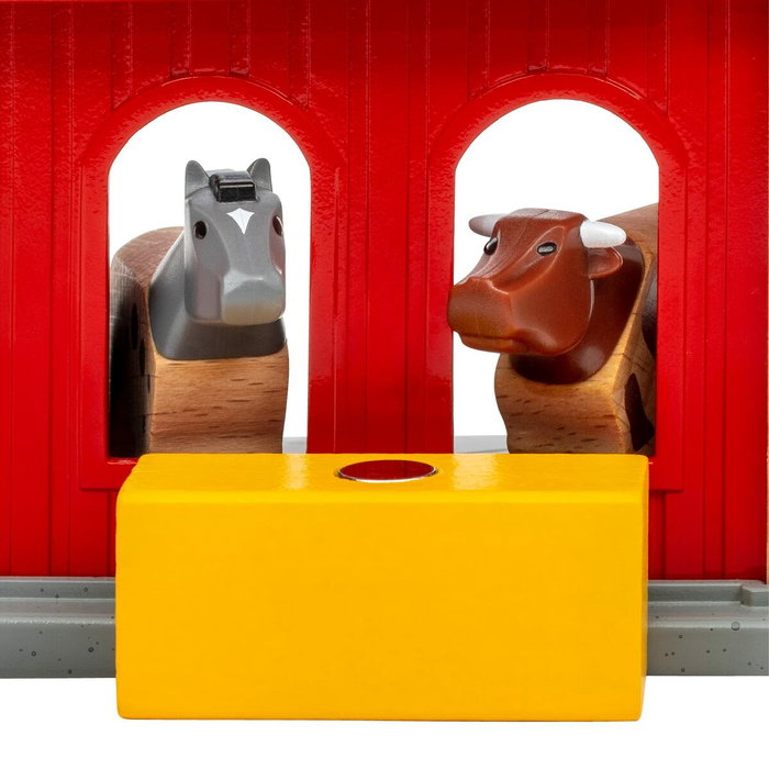 Brio World Animal Barn - Accesorio para circuito de tren de madera