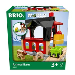 Brio World Animal Barn - Accesorio para circuito de tren de madera