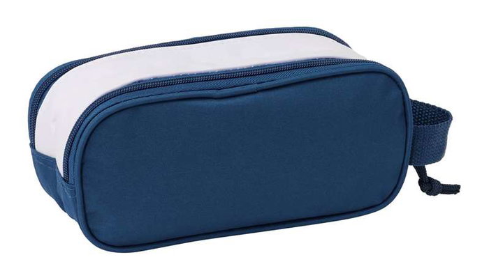 SAFTA Portatodo 3D Real Madrid Doble Compartimento con Cremallera Asa de Mano 21x6x8cm