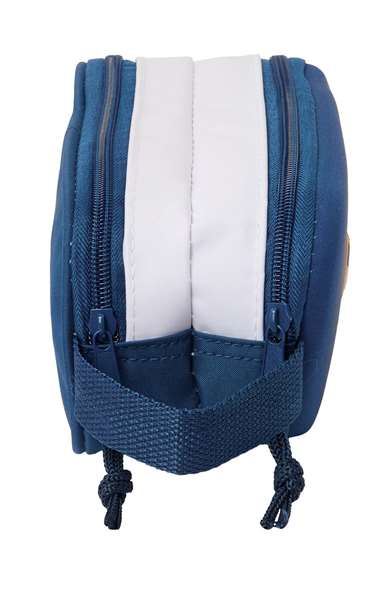 SAFTA Portatodo 3D Real Madrid Doble Compartimento con Cremallera Asa de Mano 21x6x8cm