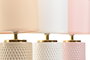 DKD Home Decor Urban Lámpara de Sobremesa de Gres, E14, Colores Rosa, Blanco o Beige, 15x15x29 cm, (12 Unidades)