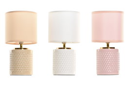 DKD Home Decor Lámpara Sobremesa Urban 12 Unidades Rosa Blanco 15 x 30 x 15 cm