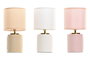 DKD Home Decor Urban Lámpara de Sobremesa de Gres, E14, Colores Rosa, Blanco o Beige, 15x15x29 cm, (12 Unidades)