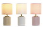 DKD Home Decor Urban Lámpara de Sobremesa de Gres, E14, Colores Rosa, Blanco o Beige, 15x15x29 cm, (12 Unidades)