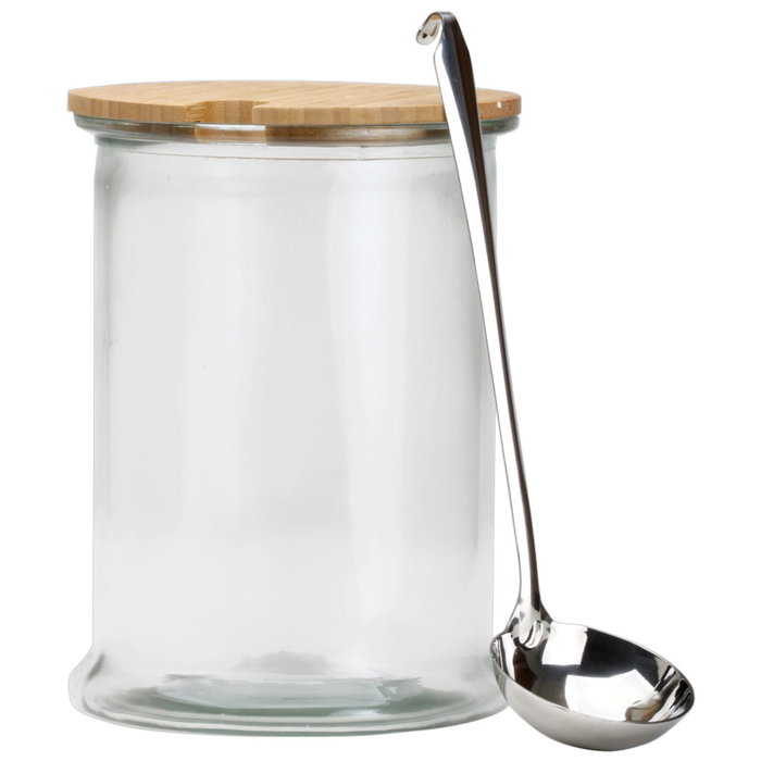 Saveur et Degustation Ponchera de Cristal 5 L con Tapa de Madera y Cucharón Saveur et Degustation Ponchera de Cristal 5 L con Tapa de Madera y Cucharón