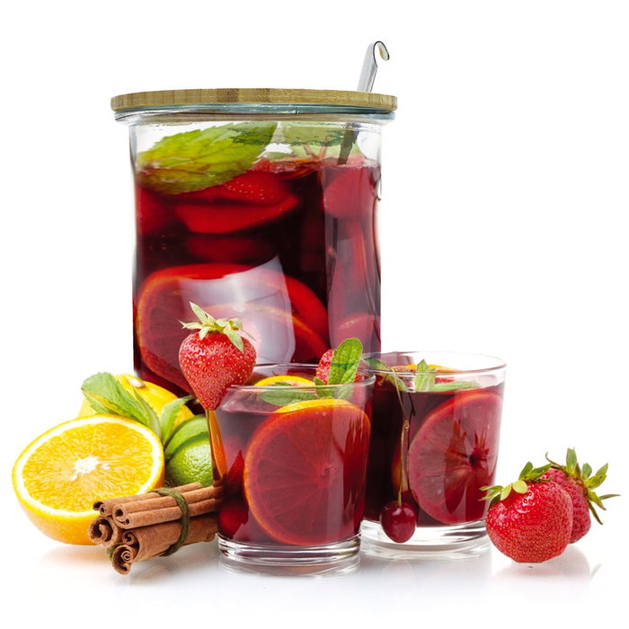Saveur et Degustation Ponchera de Cristal 5 L con Tapa de Madera y Cucharón Saveur et Degustation Ponchera de Cristal 5 L con Tapa de Madera y Cucharón