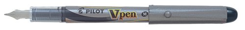 Pilot V Pen Silver Pluma desechable negra metálica 0,4 mm