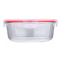 San Ignacio Fiambrera Hermética de Vidrio Borosilicato Redonda Toledo 1200 ml 4 Cierres, Apta Lavavajillas Microondas Horno