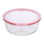 San Ignacio Fiambrera Hermética de Vidrio Borosilicato Redonda Toledo 1200 ml 4 Cierres, Apta Lavavajillas Microondas Horno