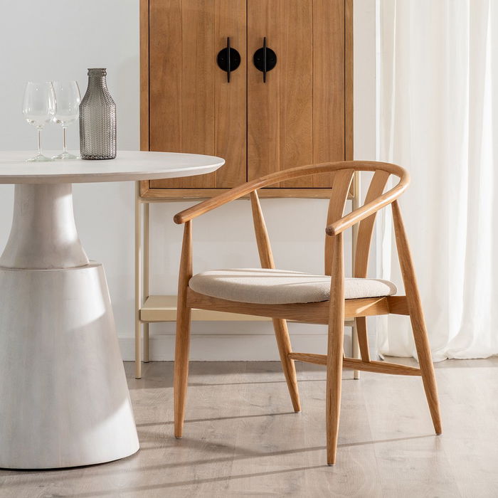 Silla Natural Tejido-Madera Salón 56,50 X 57 X 76,50 cm