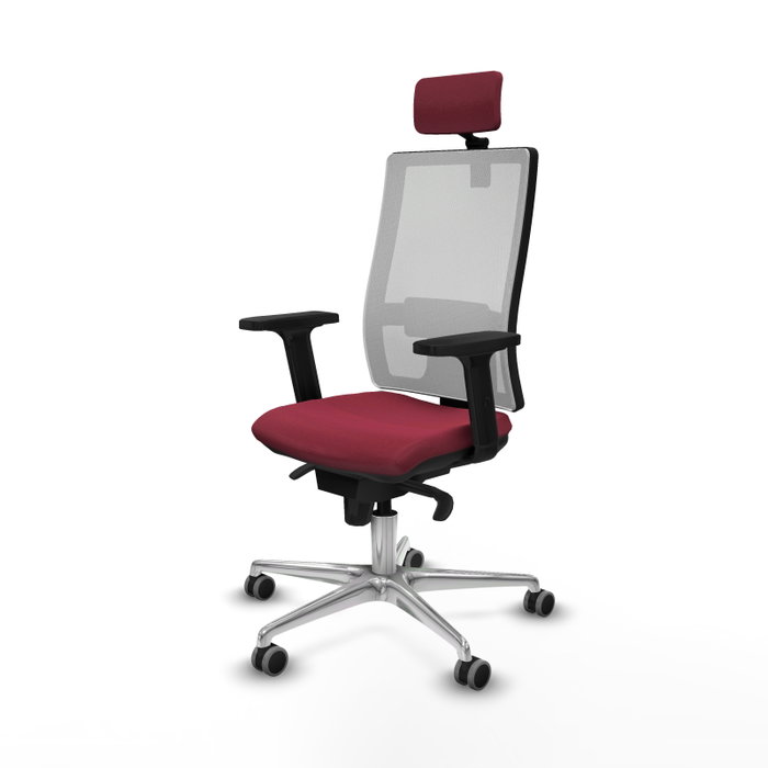 PIQUERAS Y CRESPO Silla de oficina Horna con mecanismo Sincro, Granate y Blanco PIQUERAS Y CRESPO Silla de oficina Horna con mecanismo Sincro, Granate y Blanco