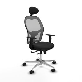PIQUERAS Y CRESPO Silla de oficina Jorquera con mecanismo Sincro/Traslack, Negro y Gris