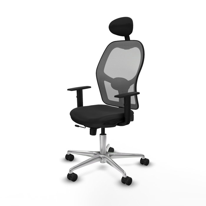 PIQUERAS Y CRESPO Silla de oficina Jorquera con mecanismo Sincro/Traslack, Negro y Gris