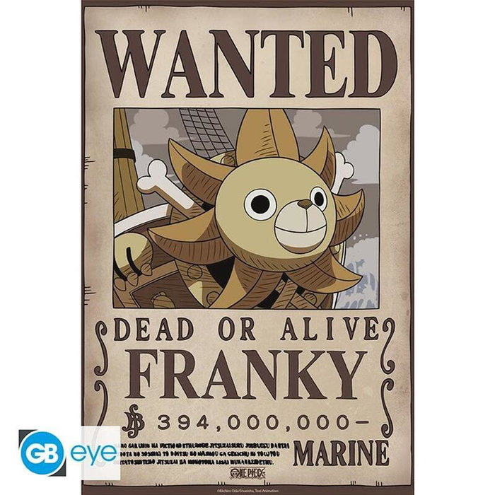 GB Eye - Poster One Piece Chibi Se Busca Franky Wano, Franky de One Piece en el Arco de Wano, Recompensa 394M, Lámina Decorativa 52x38 cm GB Eye - Poster One Piece Chibi Se Busca Franky Wano, Franky de One Piece en el Arco de Wano, Recompensa 394M, Lámina Decorativa 52x38 cm