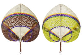 DKD Home Decor Decoracion Pared Balines Natural Naranja Bambu 0.5 x 32 x 40 cm (2 Unidades)