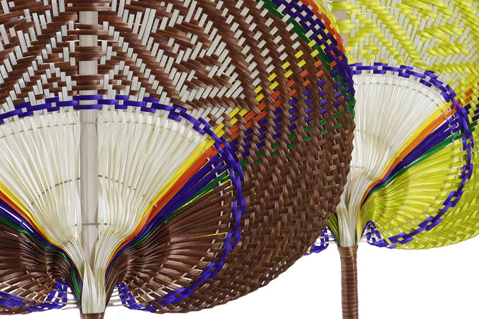 DKD Home Decor Decoracion Pared Balines Natural Naranja Bambu 0.5 x 32 x 40 cm (2 Unidades)