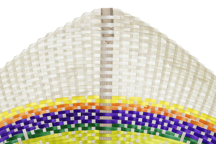 DKD Home Decor Decoracion Pared Balines Natural Naranja Bambu 0.5 x 32 x 40 cm (2 Unidades)