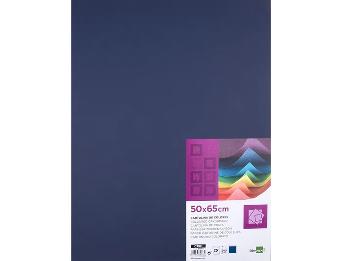Liderpapel Cartulina 50x65 cm 240g/m2 Azul Zafiro Paquete de 25 Hojas