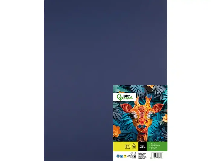 Liderpapel Cartulina 50x65 cm 240g/m2 Azul Zafiro Paquete de 25 Hojas