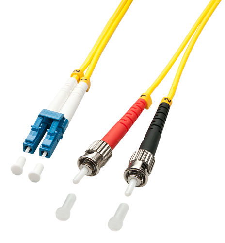 Lindy Cable de fibra óptica dúplex monomodo LC/ST, 2 m