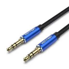Vention BAWLG Cable de Audio Estéreo Jack 3.5 Macho a Macho, 1.5m Azul, Trenzado de Algodón para Conexión de Alta Calidad