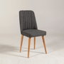 Hanah Home Silla Vina Anthracite, Atlantic, Tela Lino y Tablero Melamina, Pino Atlántico