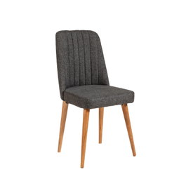 Hanah Home Silla Vina Anthracite, Atlantic, Tela Lino y Tablero Melamina, Pino Atlántico