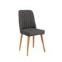 Hanah Home Silla Vina Anthracite, Atlantic, Tela Lino y Tablero Melamina, Pino Atlántico
