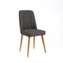 Hanah Home Silla Vina Anthracite, Atlantic, Tela Lino y Tablero Melamina, Pino Atlántico